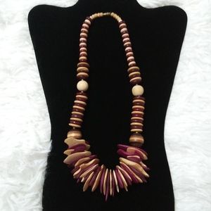 Necklace - Round Beads and Geometric Flats Design
